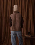 Vala Equestrian Ladies Milla Sherpa Quilted Vest, Taupe
