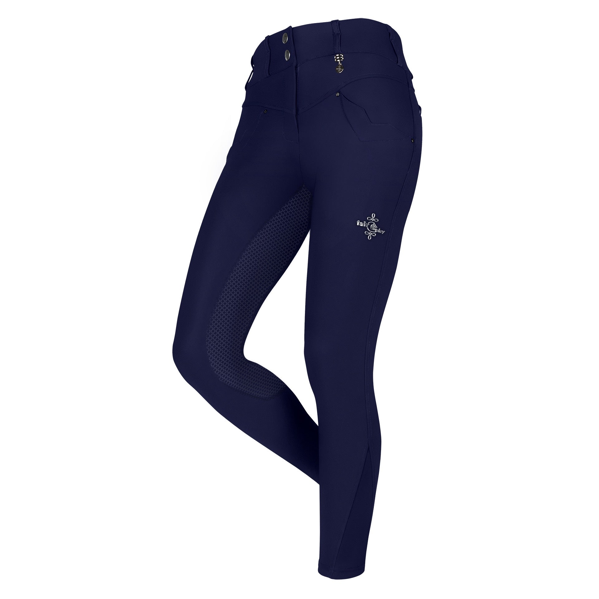 Fair Play VITA Ladies High Rise Full Seat Winter Breeches, Navy