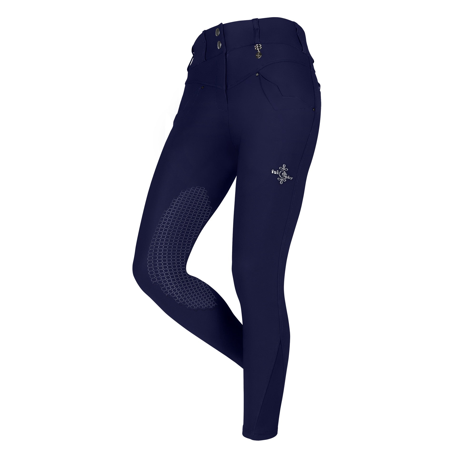 Fair Play VITA Ladies High Rise Knee Grip Winter Breeches, Navy