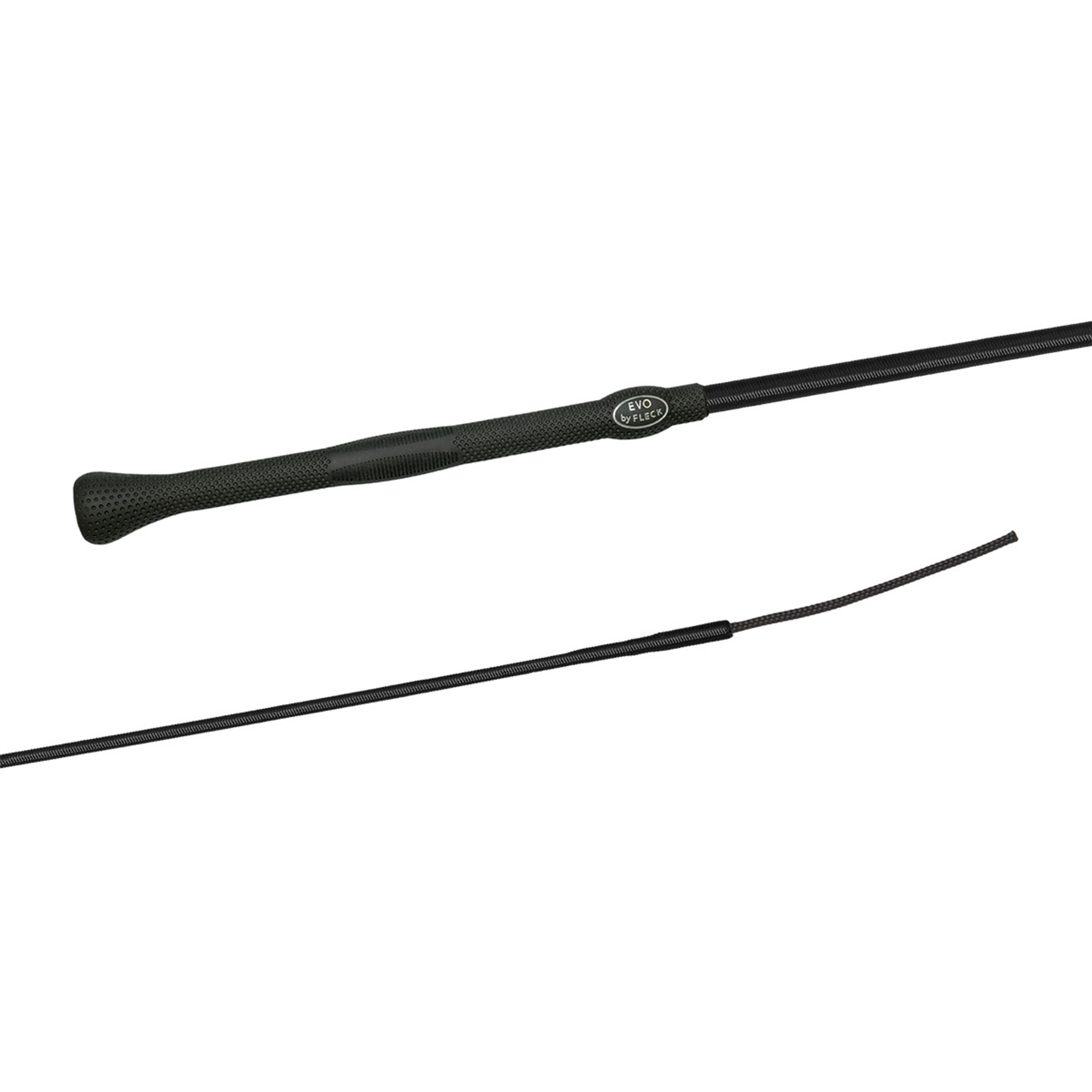 Fleck Dressage Whip, Nylon weave, EVO-grip, Black