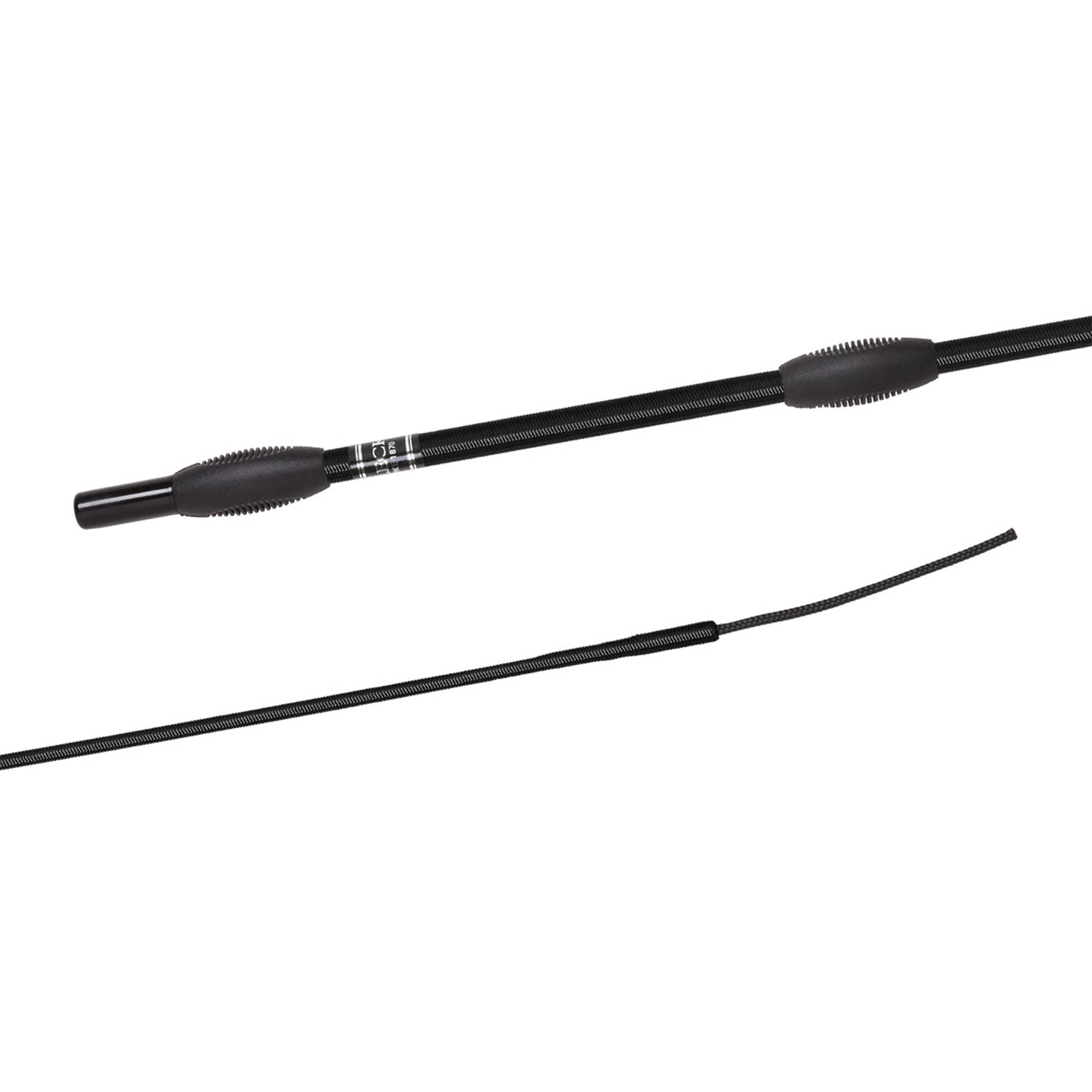 Fleck Dressage Whip, FELDMANN Balance SPORTS, nylon weave, non-slip rubber, Black