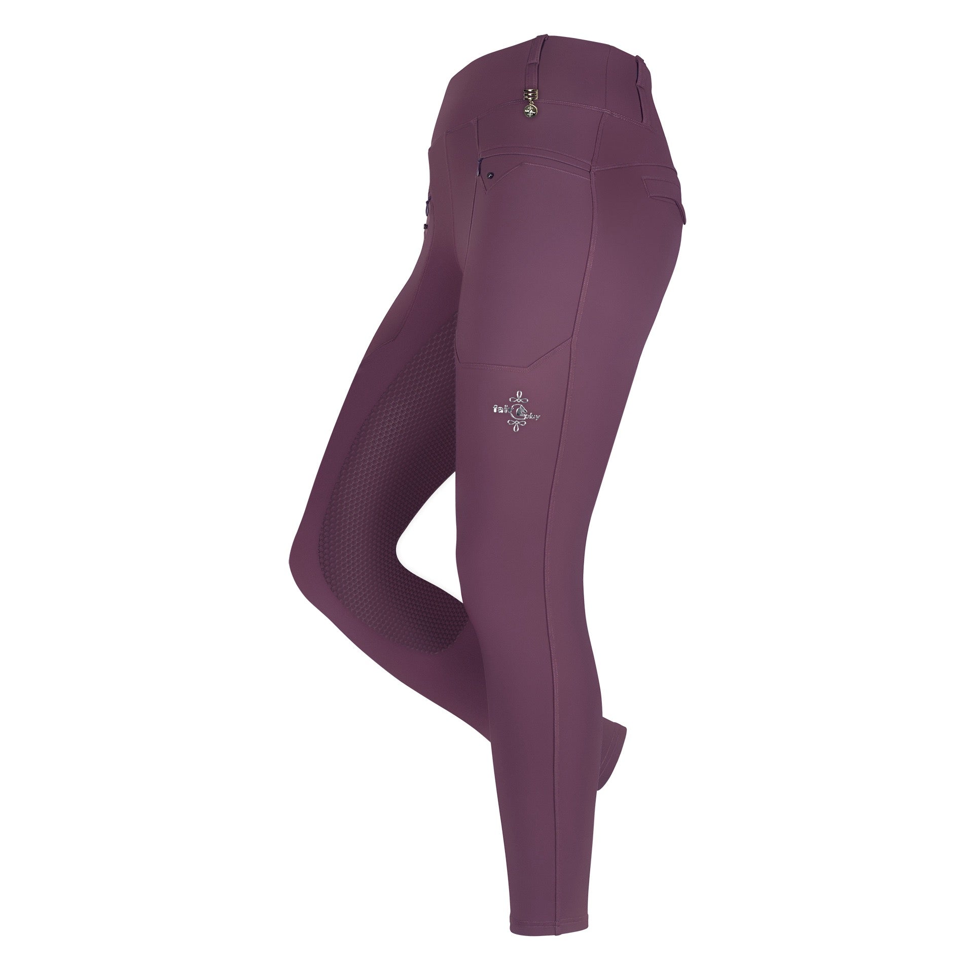 Fair Play HEXA High Rise Full Grip Winter Riding Leggings, Eggplant