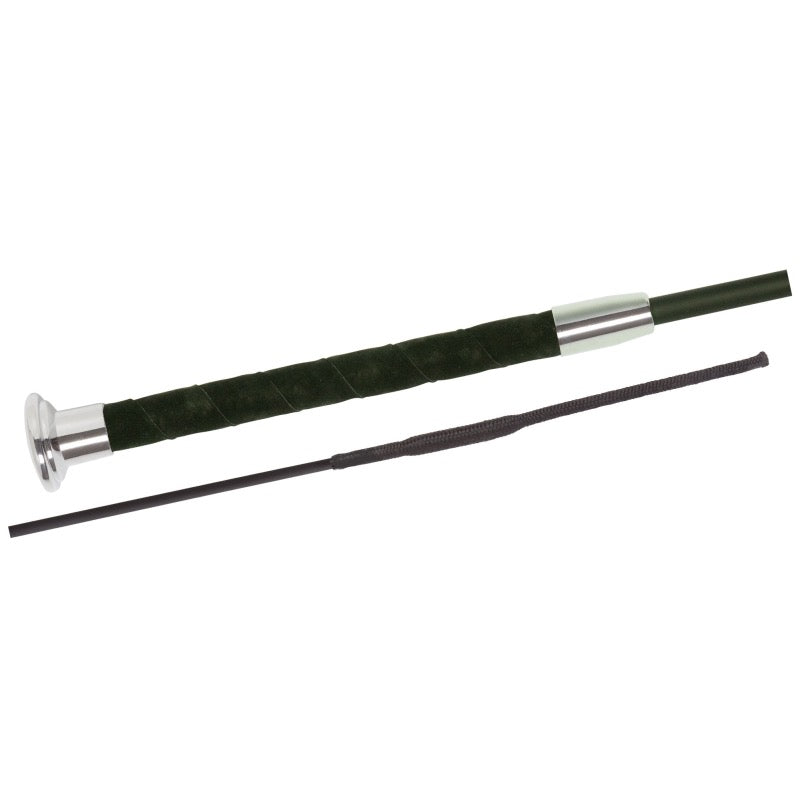 Fleck Dressage Whip, Silktouch Fiberglass Shaft, Chrome