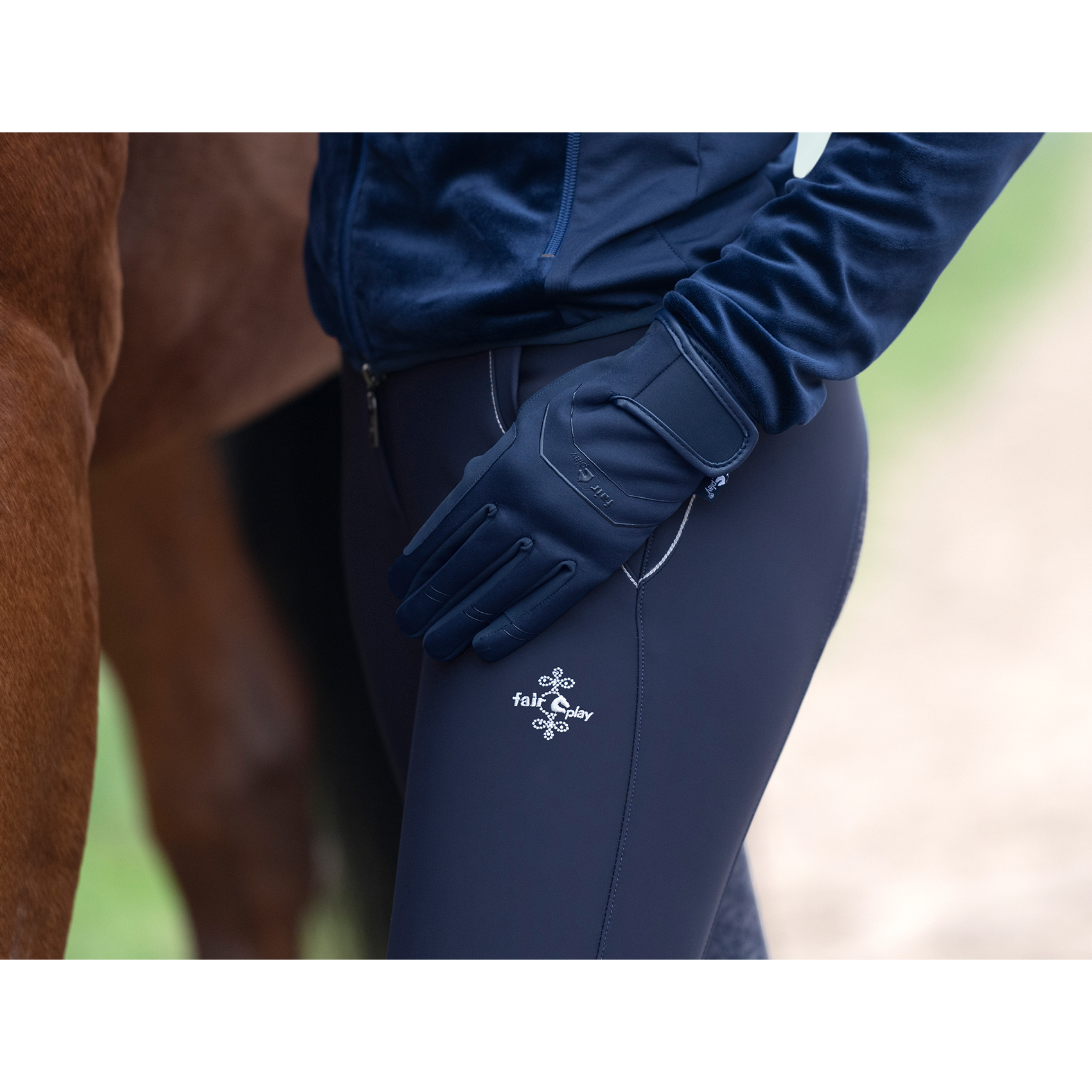 Fair Play GRAE Riding Gloves, Navy