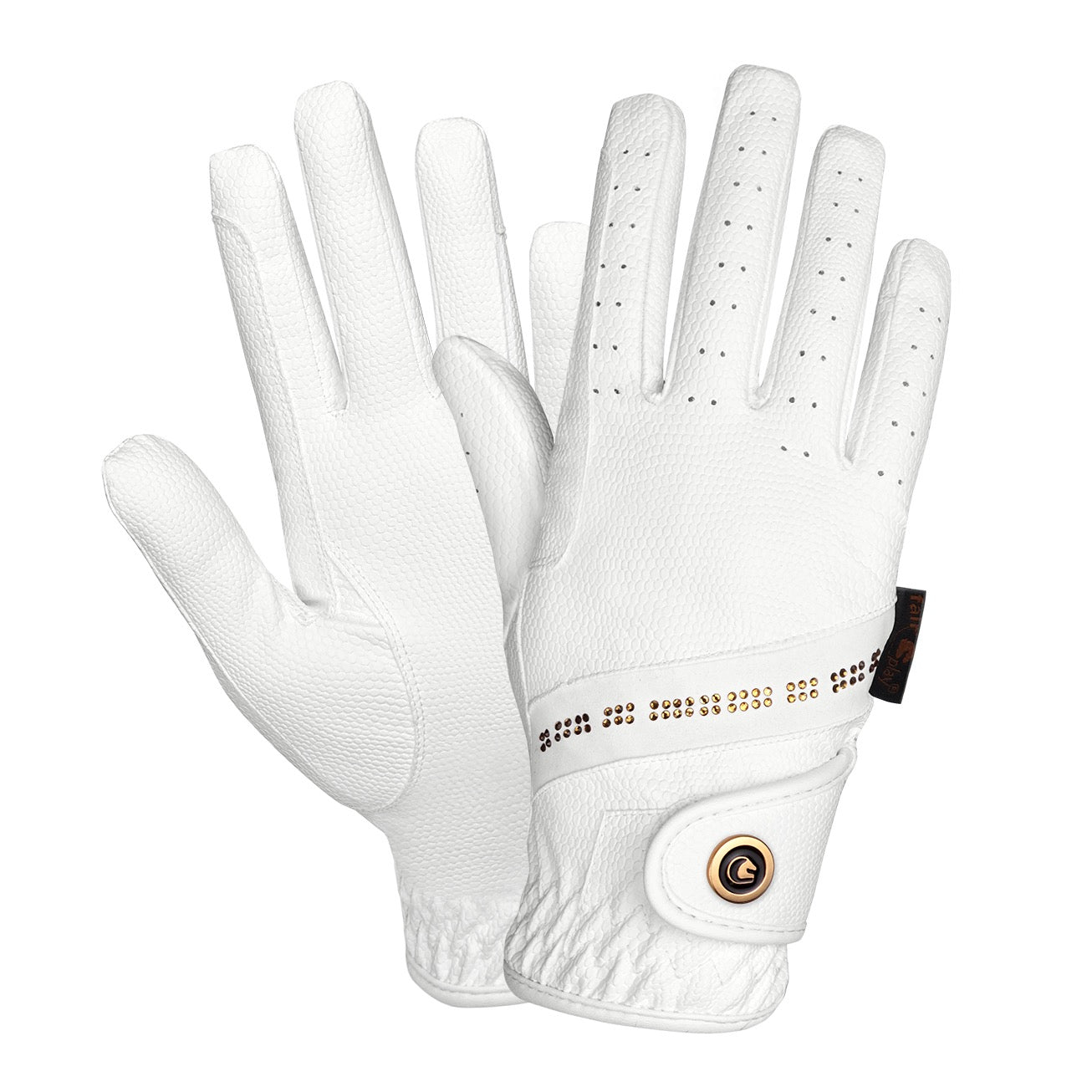 Fair Play Riding Gloves FLASH Vintage Gold, White