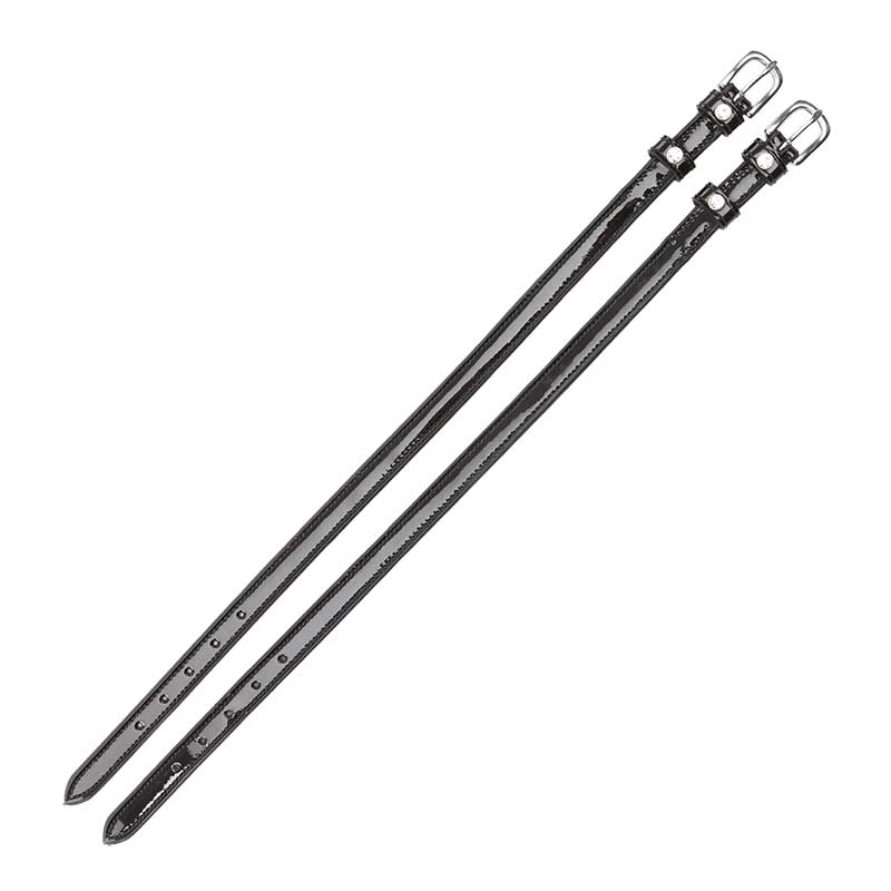 Kavalkade Spur Straps, Black Patent/Clear