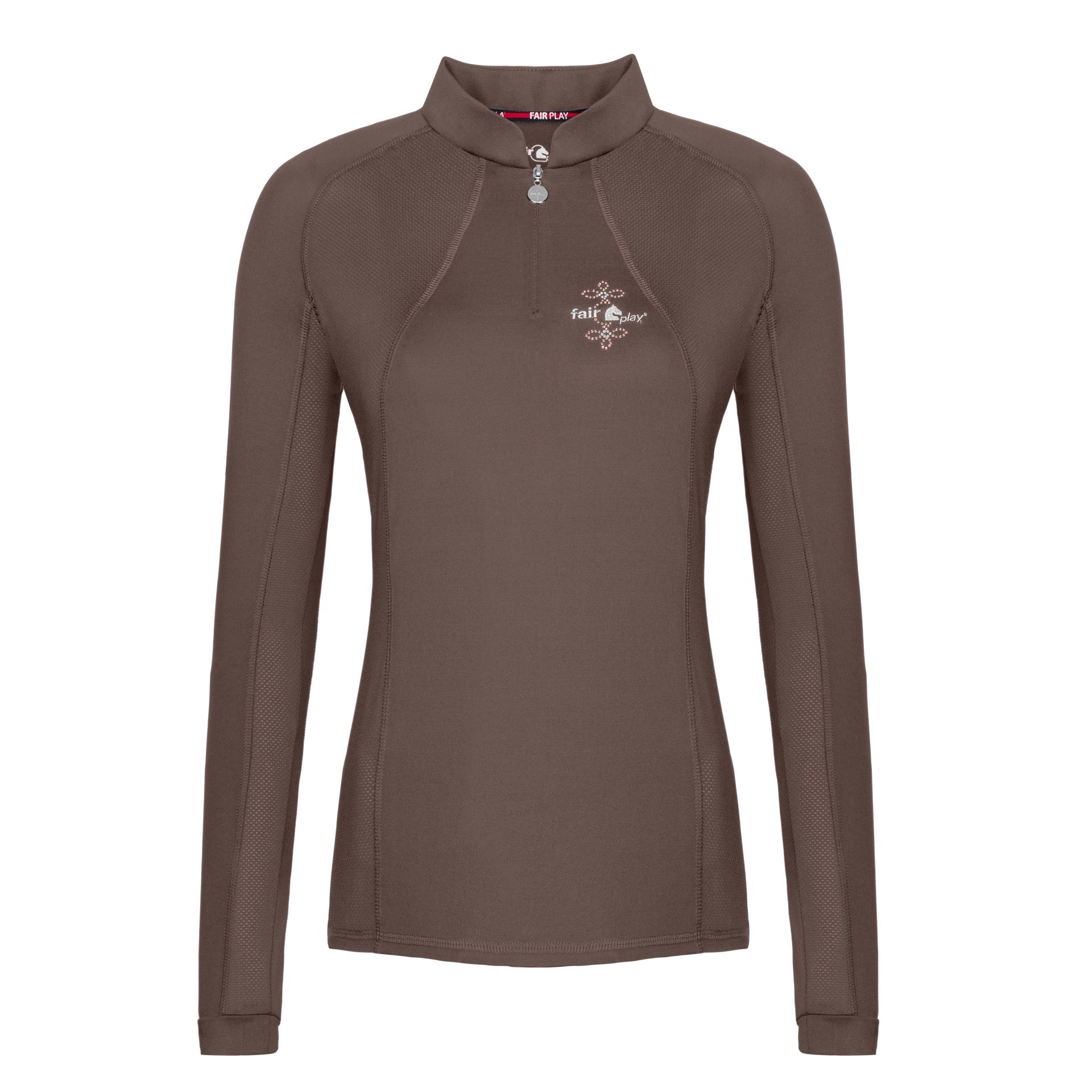 Fair Play Long Sleeve Paula Training Shirt, Taupe-Gray
