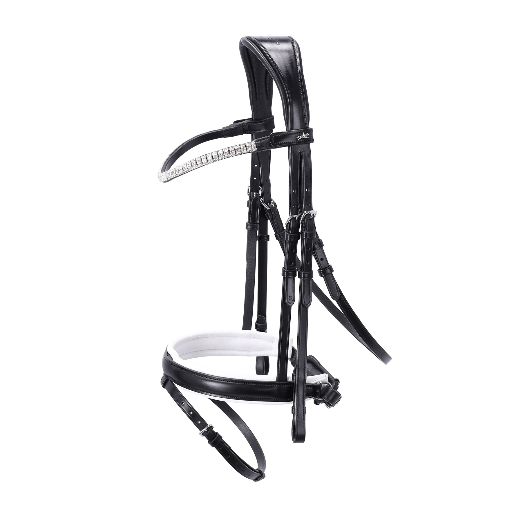 Schockemohle Malaga Bridle, Black/White/Silver