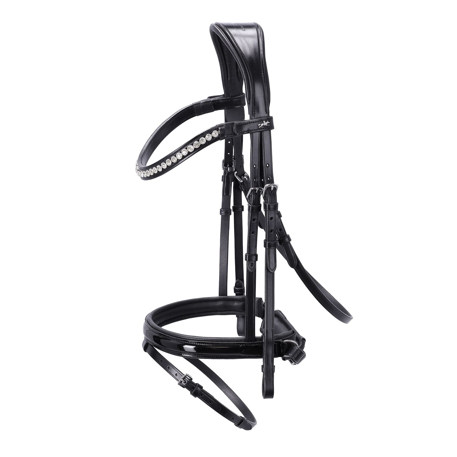 Schockemohle Palermo Bridle, Black Patent/Silver