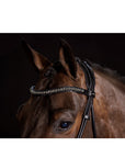 Schockemohle Westminster Round Stitched Anatomic Bridle, Black/Silver