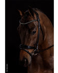 Schockemohle Westminster Round Stitched Anatomic Bridle, Black/Silver
