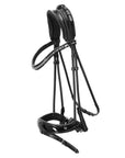 Schockemohle Westminster Round Stitched Anatomic Bridle, Black Patent/Silver