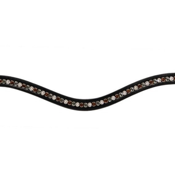 Schockemohle Browband Diamond Select Limited Headband, Black/Toffee Shades