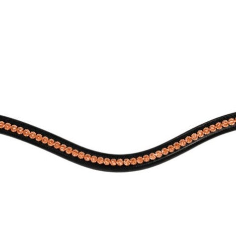 Schockemohle Browband Diamond Select Limited Headband, Black/Orange