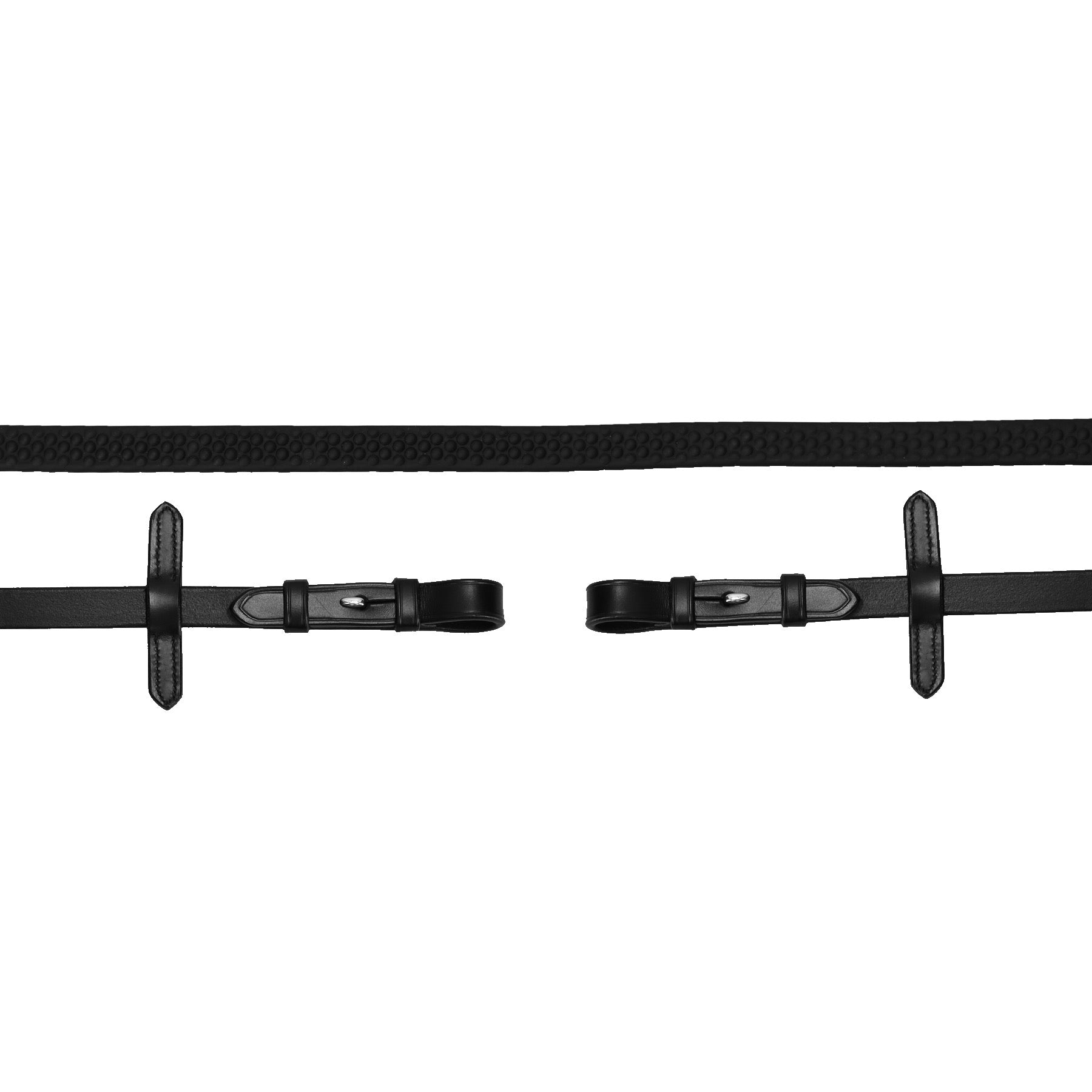 Schockemohle Bridle Reins Soft Rubber Reins Dots, Black/Silver