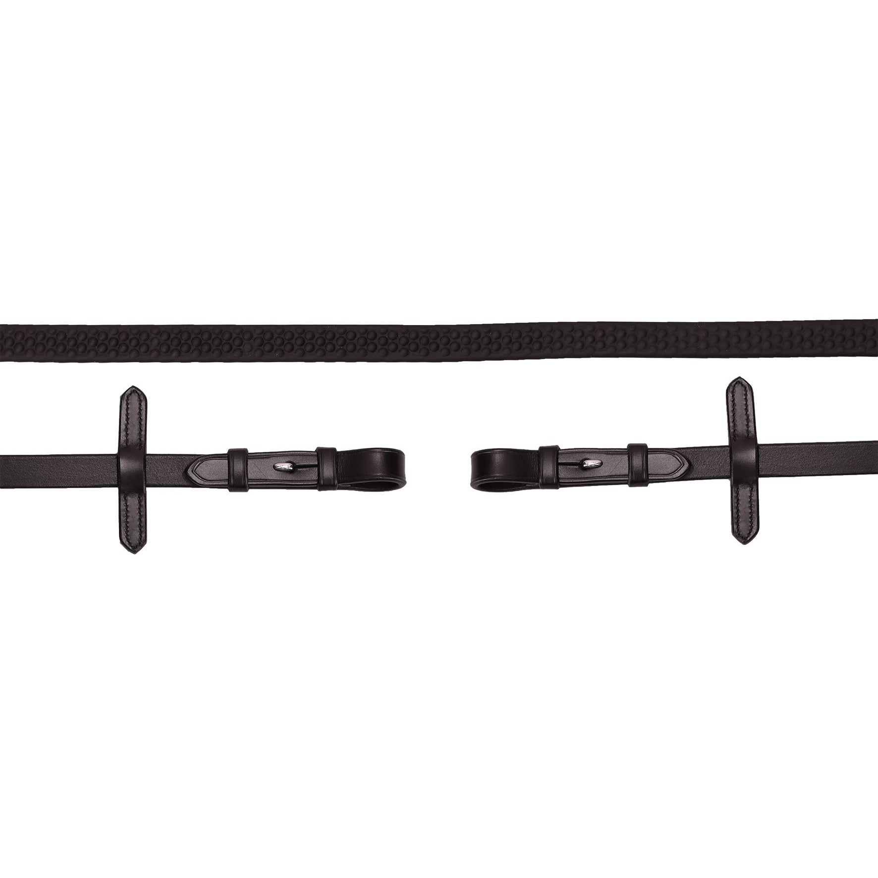 Schockemohle Bridle Reins Soft Rubber Reins Dots, Brown/Silver