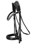 Schockemohle Kensington Rolled Anatomic Double Bridle, Black/Silver