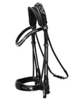 Schockemohle Kensington Rolled Anatomic Double Bridle, Black Patent/Silver