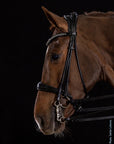 Schockemohle Kensington Rolled Anatomic Double Bridle, Black Patent/Silver