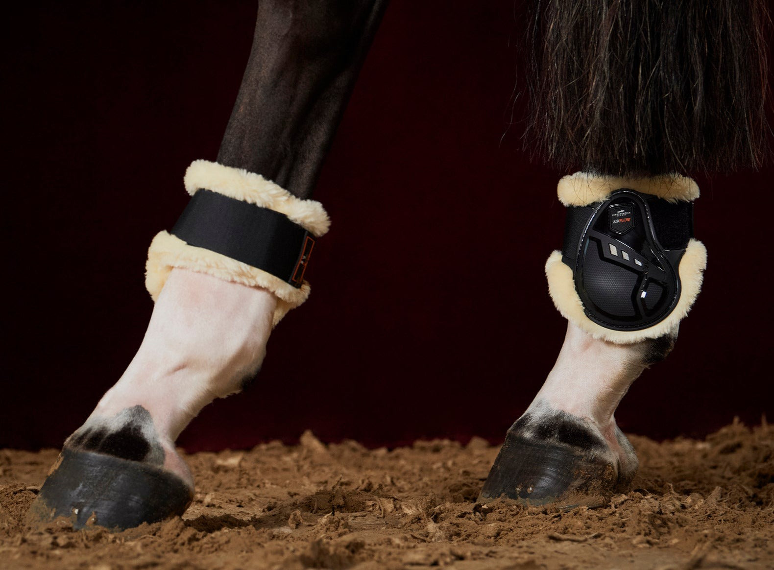Schockemohle Air Flow Champion Fetlock Boots with Fur, Black