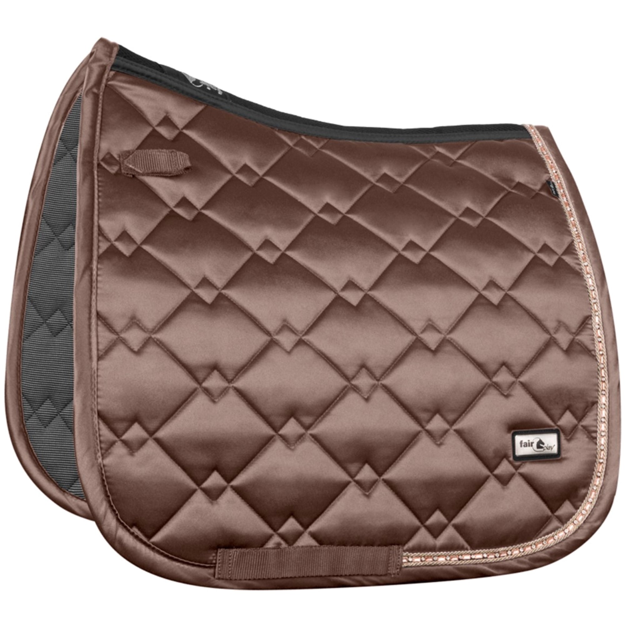 Fair Play Dressage Saddle Pad AZURYT CERAMIC Taupe Grey ROSEGOLD FULL