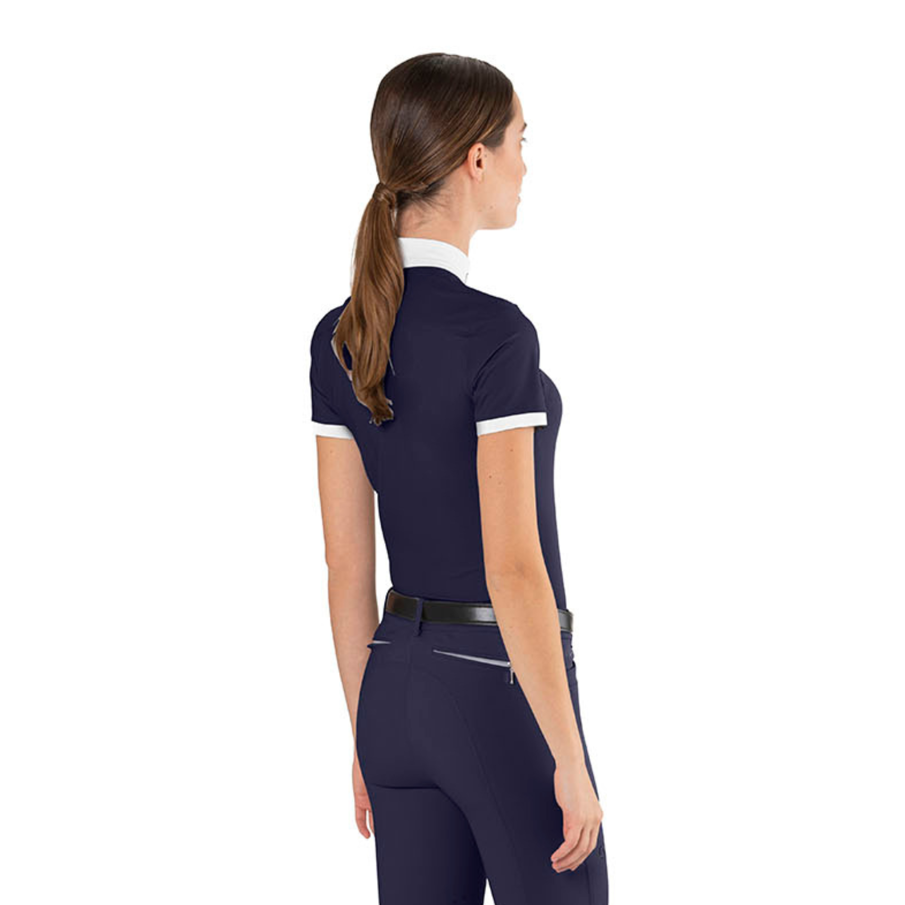 EGO7 MC Short Sleeve Polo Competition Shirt, Navy/White