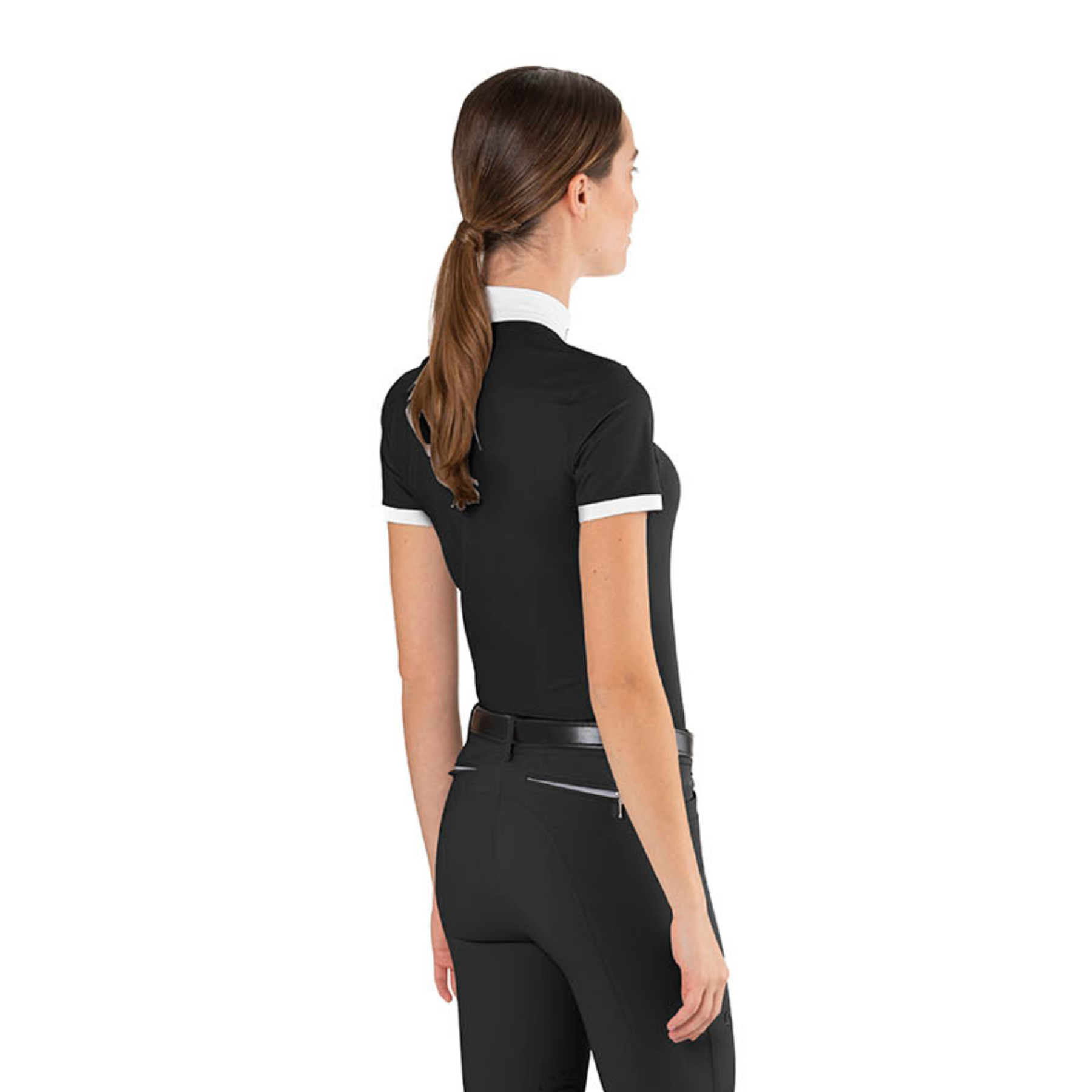 EGO7 MC Short Sleeve Polo Competition Shirt, Black/White