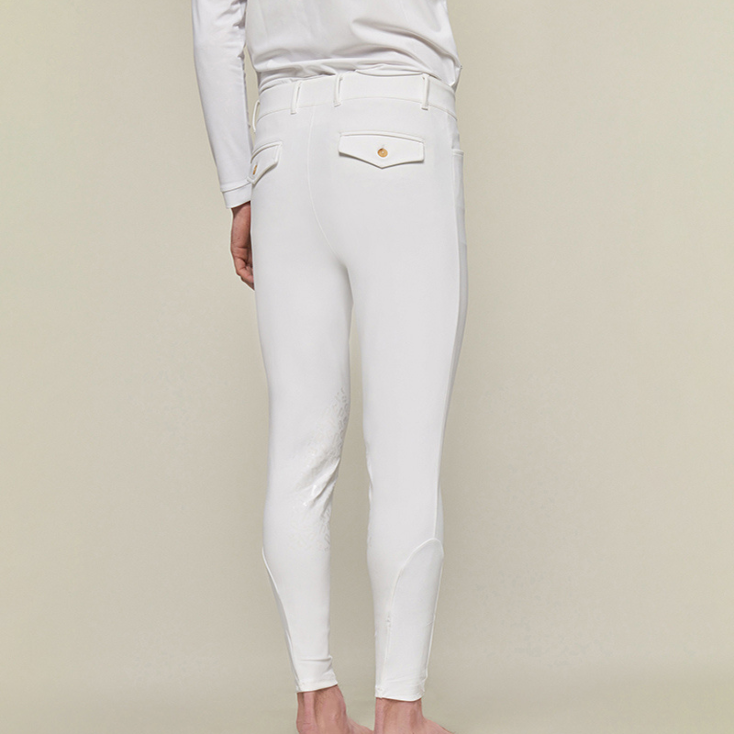 Dada Sport Capitol Mens Knee Grip Breeches, White