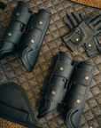 Sixteen Cypress Leatherette Splint Boots, Black