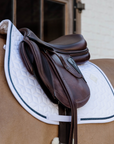 Kentucky Horsewear Glitter Rope Show Jumping Saddle Pad, White / Navy