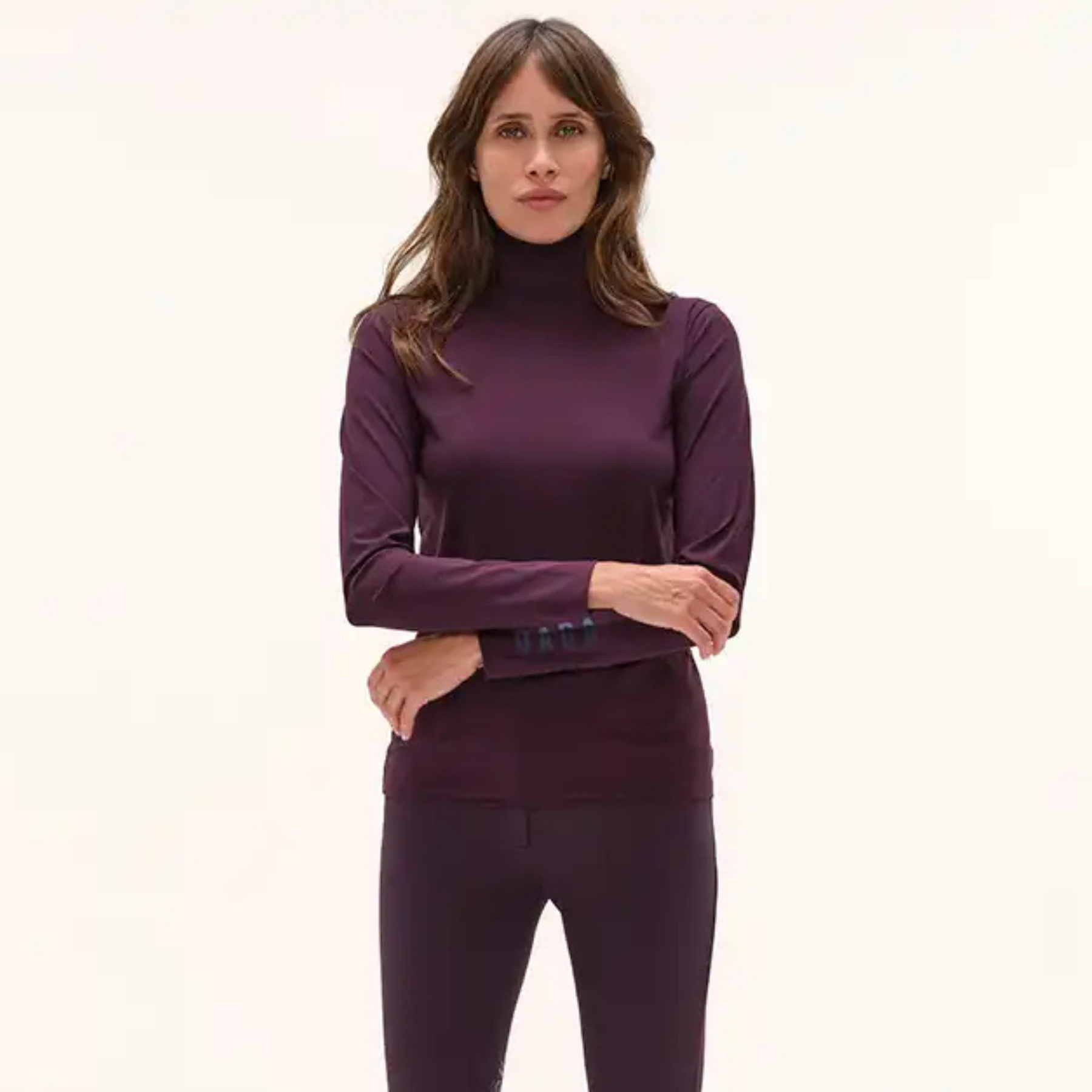 Dada Consul Ladies Funnel Collar Long Sleeve T-Shirt, Dark Muscat