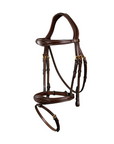 Dy'on Anatomic Flash Noseband Bridle, Brown, D Collection
