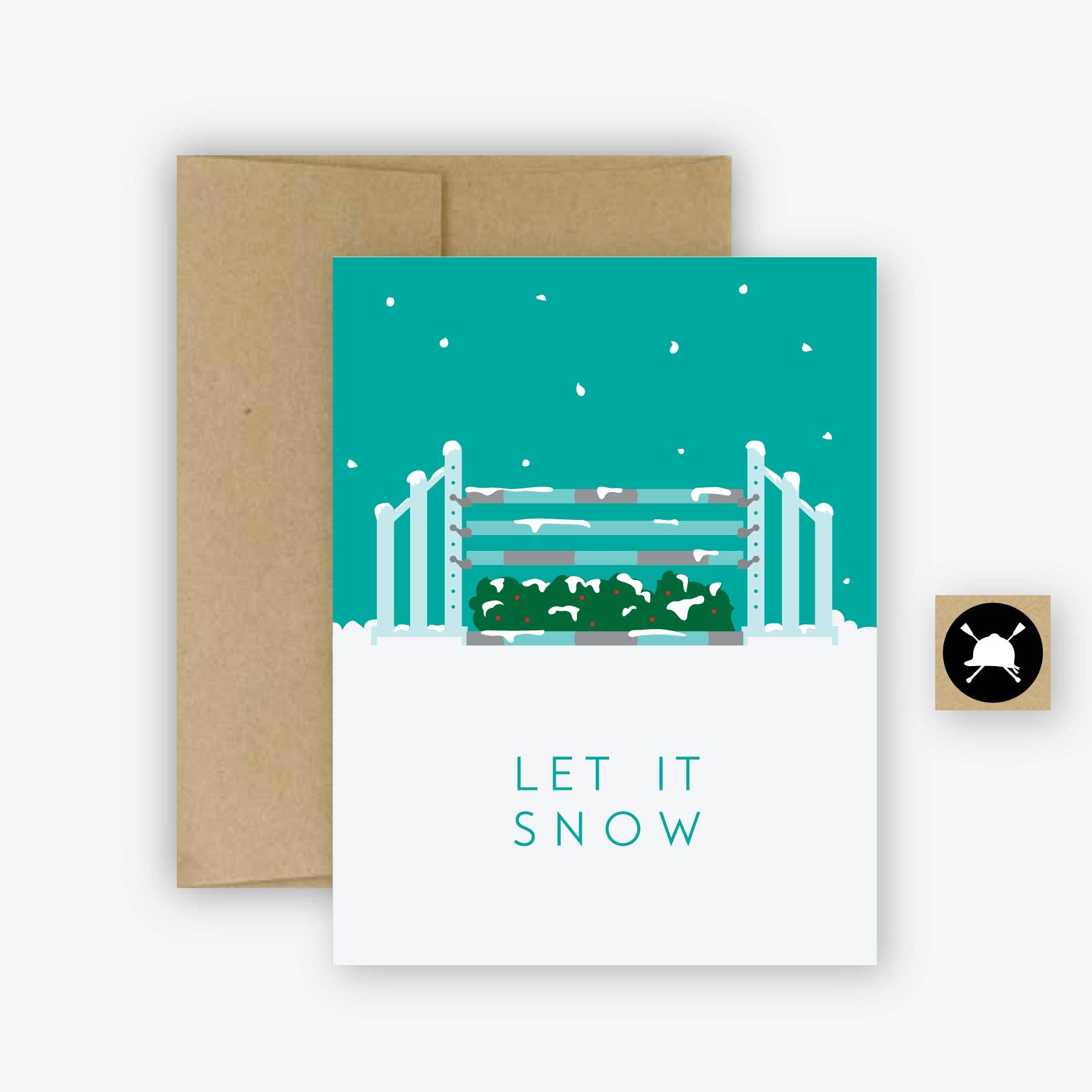 Hunt Seat Paper Co. Let It Snow - Equestrian Winter Christmas Card - Hunter Jump