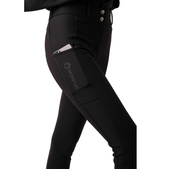 Montar Delilah Winter Highwaist Softshell Breeches, Black