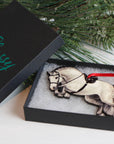 Jumping Horse Ornament - Gray Hunter Equestrian Décor