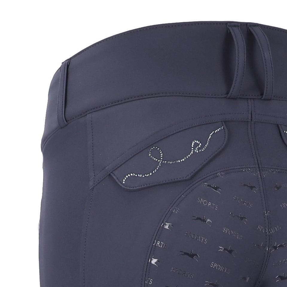 Schockemohle Noelle Ladies Full Grip Breeches, Dark Blue