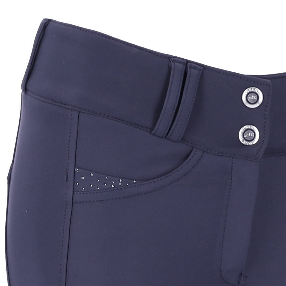 Schockemohle Noelle Ladies Full Grip Breeches, Dark Blue
