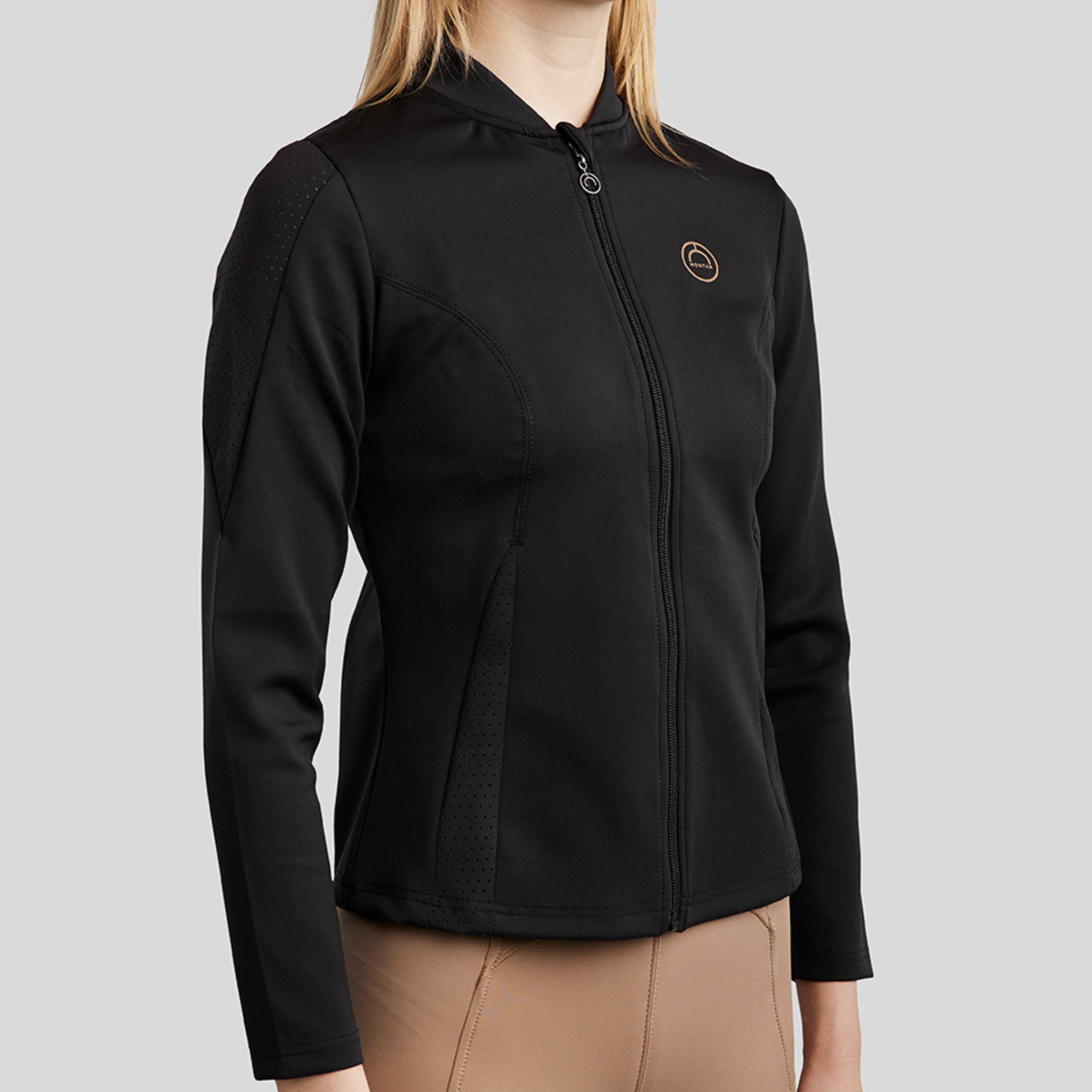 Montar MoZoe Ladies Compression Full Zip Lightweight Jacket, Black