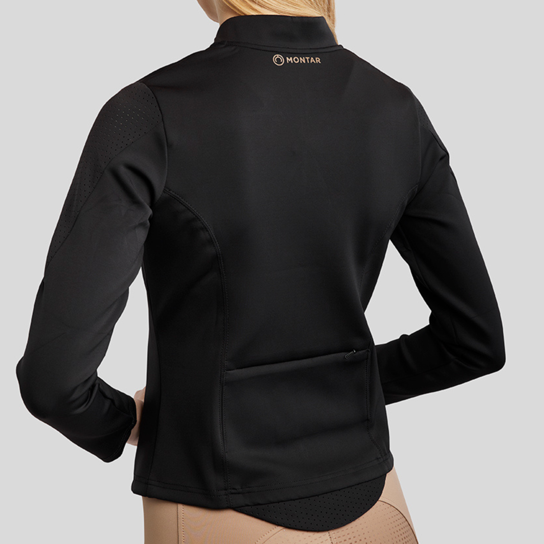 Montar MoZoe Ladies Compression Full Zip Lightweight Jacket, Black