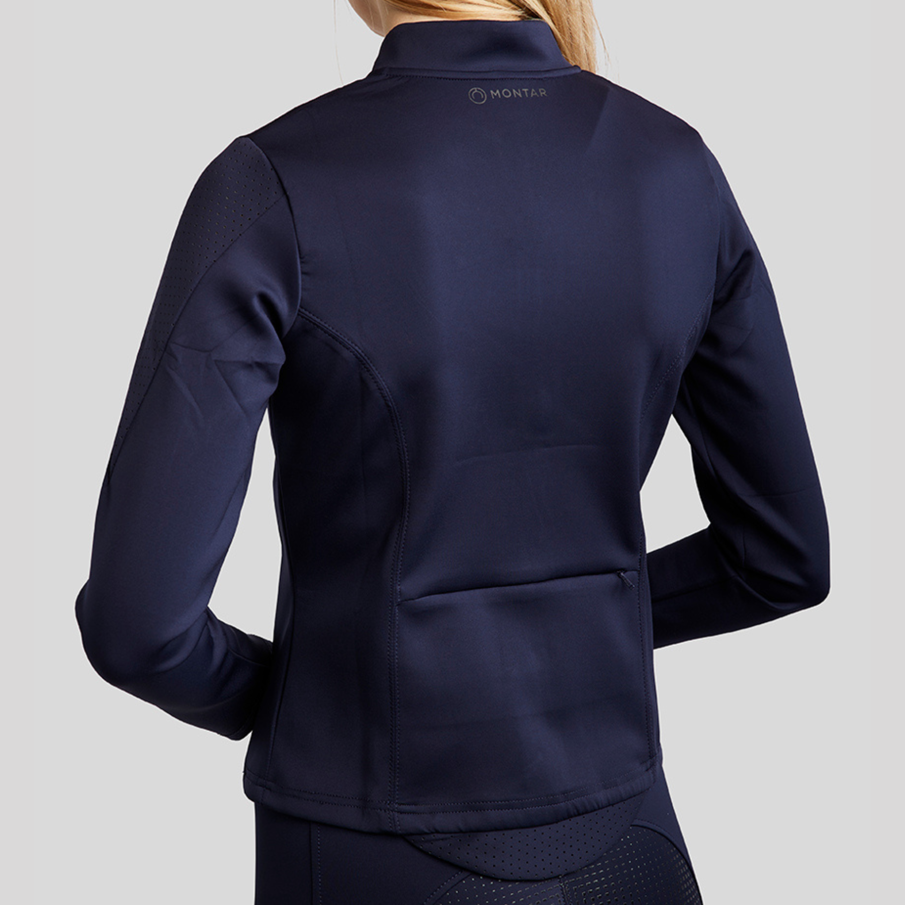 Montar MoZoe Ladies Compression Full Zip Lightweight Jacket, Dark Navy