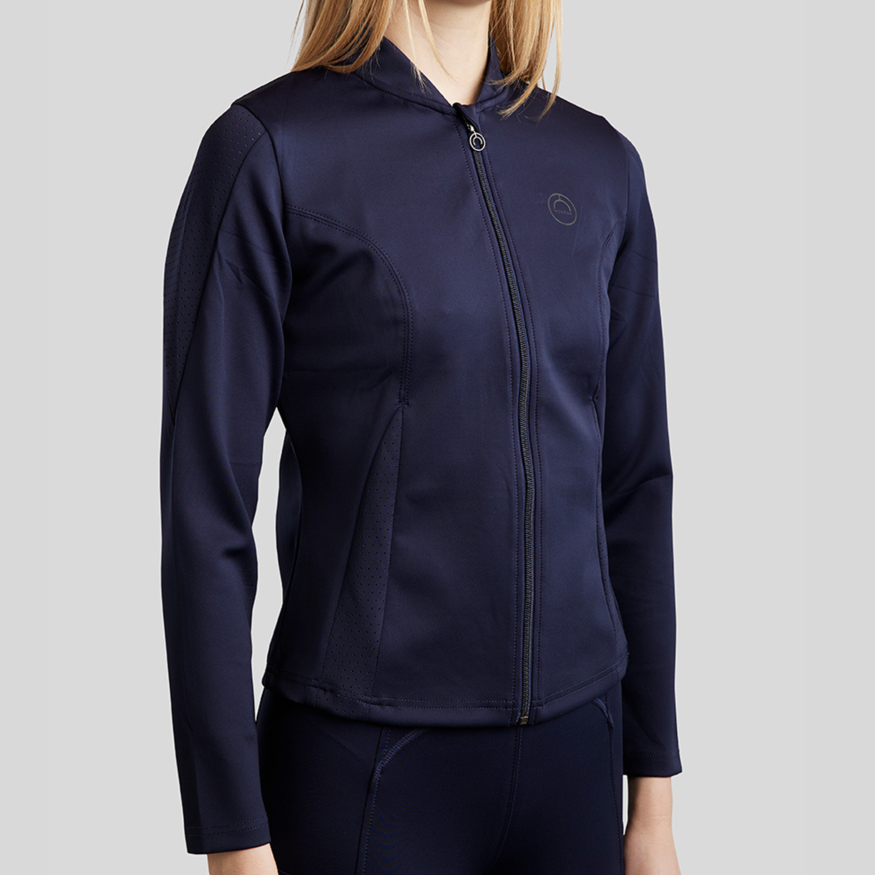 Montar MoZoe Ladies Compression Full Zip Lightweight Jacket, Dark Navy