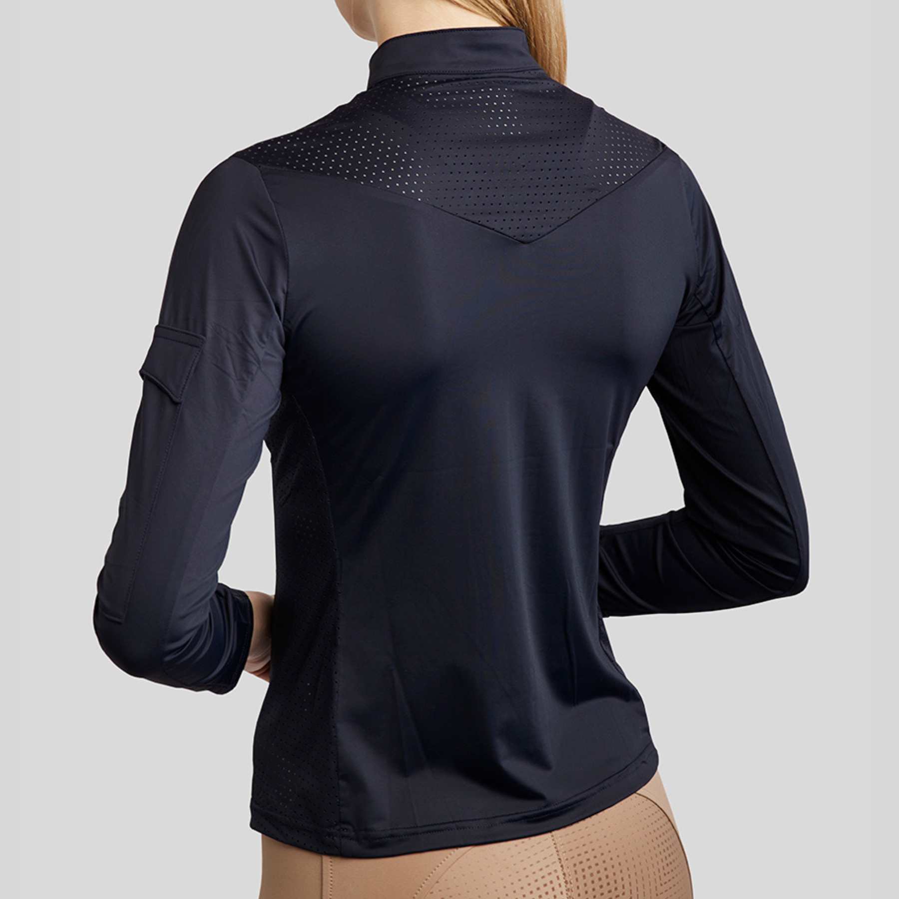 Montar MoZendaya Ladies Long Sleeve Performance Training Shirt, Dark Navy