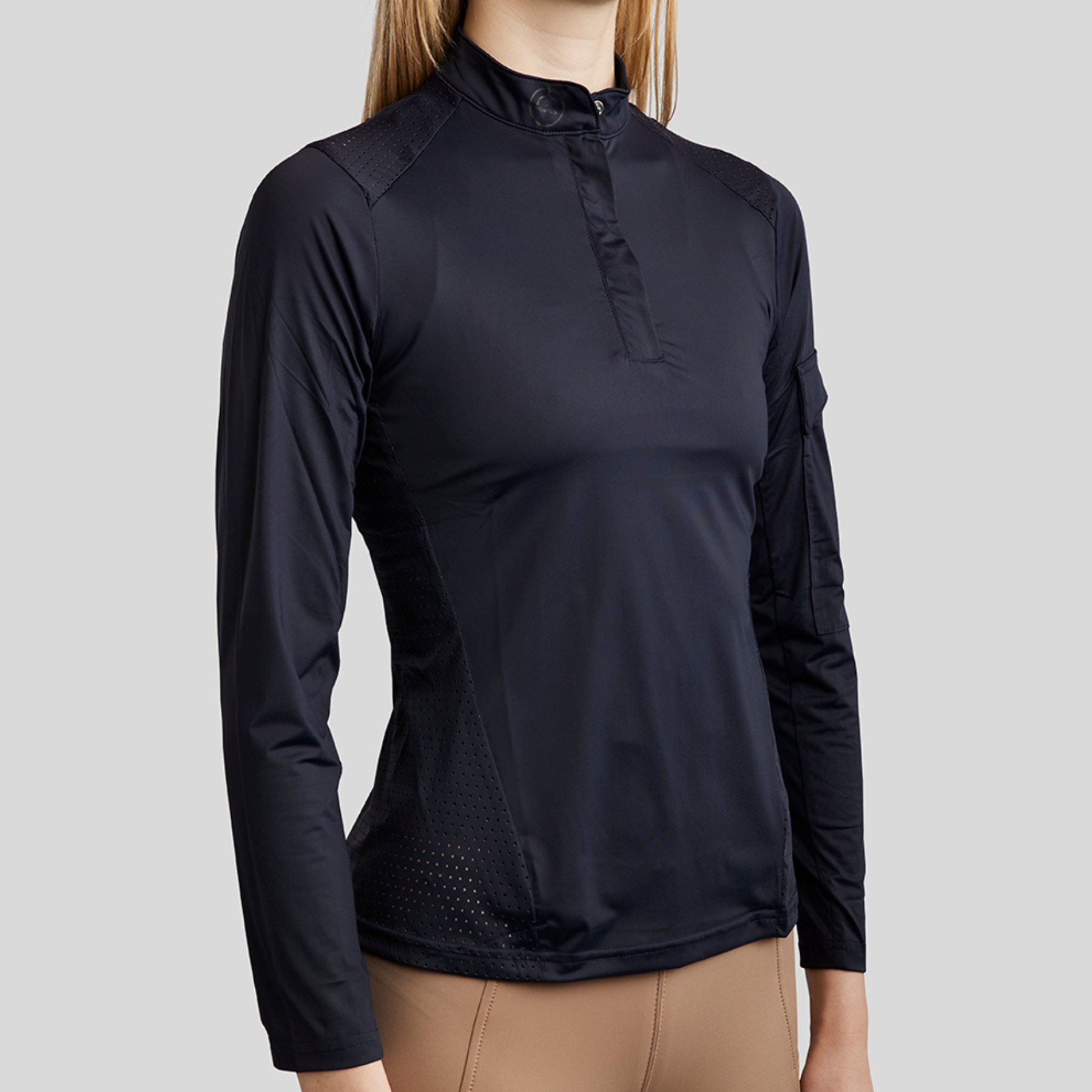 Montar MoZendaya Ladies Long Sleeve Performance Training Shirt, Dark Navy