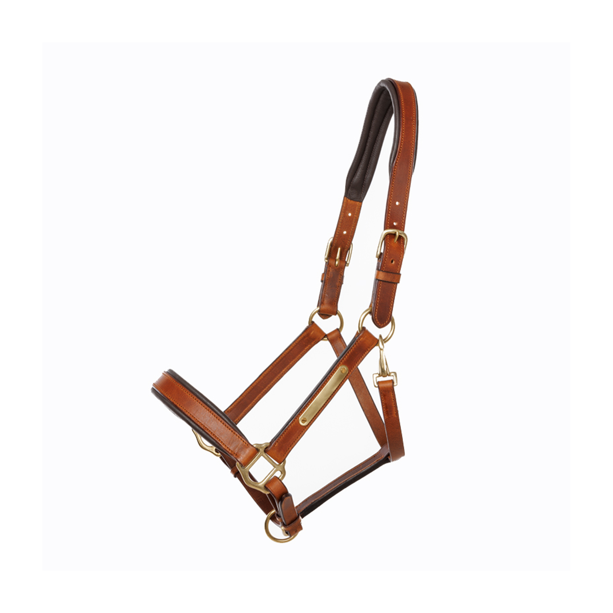 Kavalkade Cinta Leather Halter, Cognac with Brass
