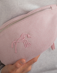 Pénélope Chevron Herringbone Chest Bag, Pink