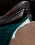 Kentucky Horsewear Skin Friendly Saddle Pad Velvet Dressage, Pine Green