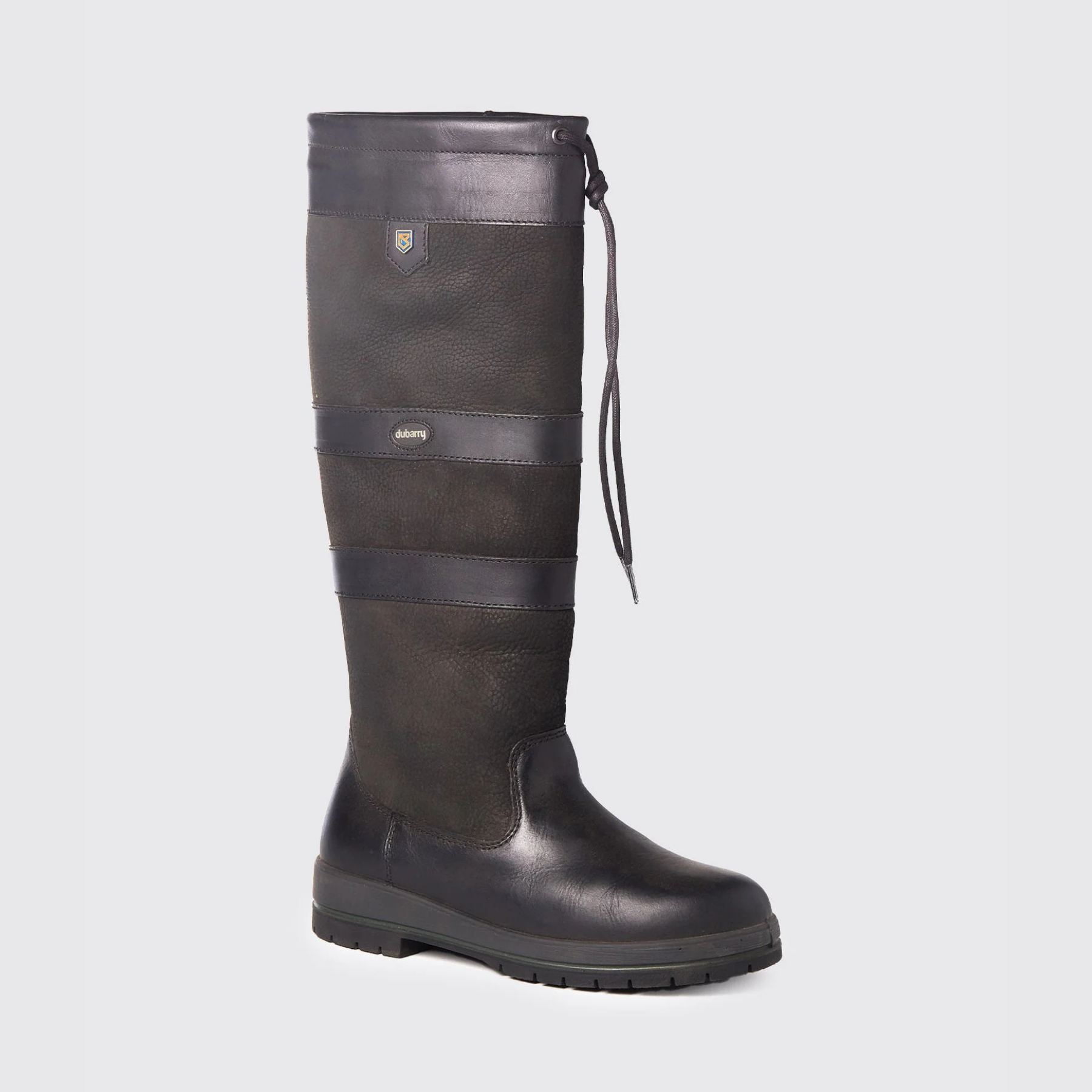 Dubarry Ireland Galway Ladies Waterproof Leather Country Boot in Black/Black