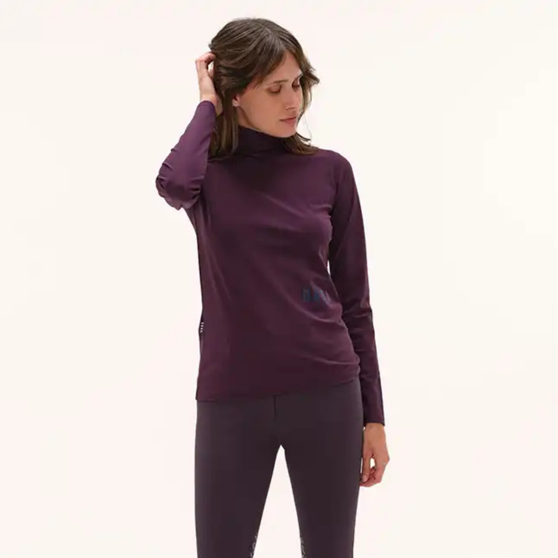 Dada Consul Ladies Funnel Collar Long Sleeve T-Shirt, Dark Muscat