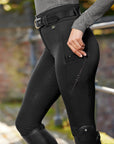 ELT Mina Thermal Winter High Rise Full Grip Breeches, Black