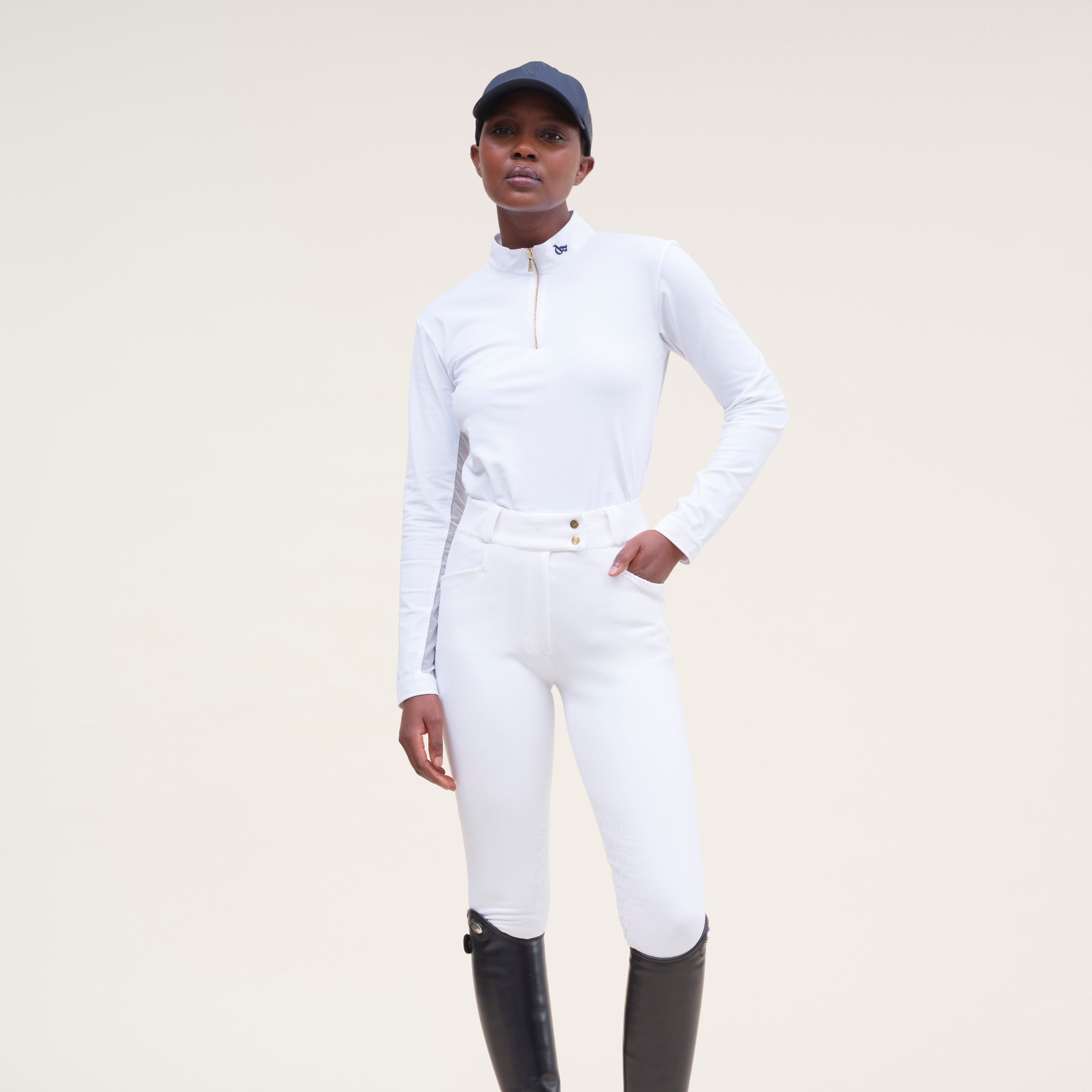 Dada Sport Kit New Ladies Knee Grip Breeches, White